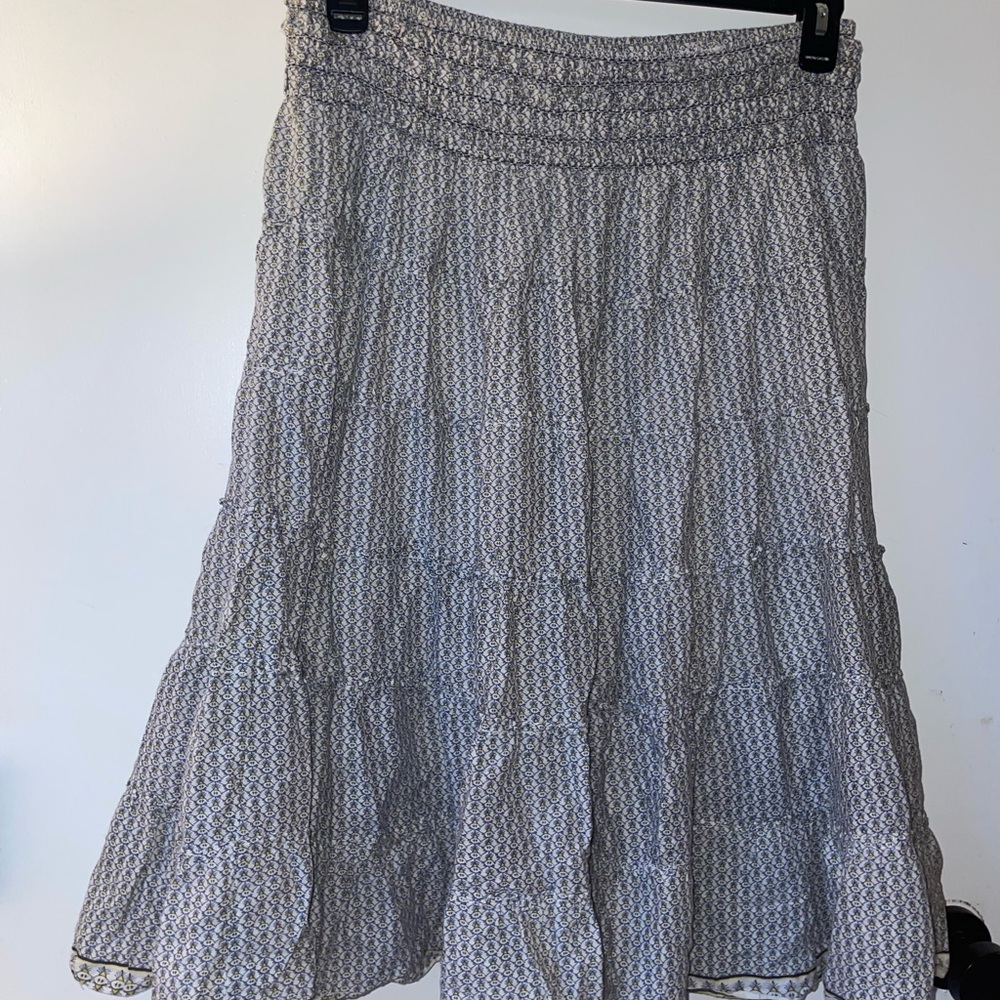 Gray Patterned Peasant Skirt